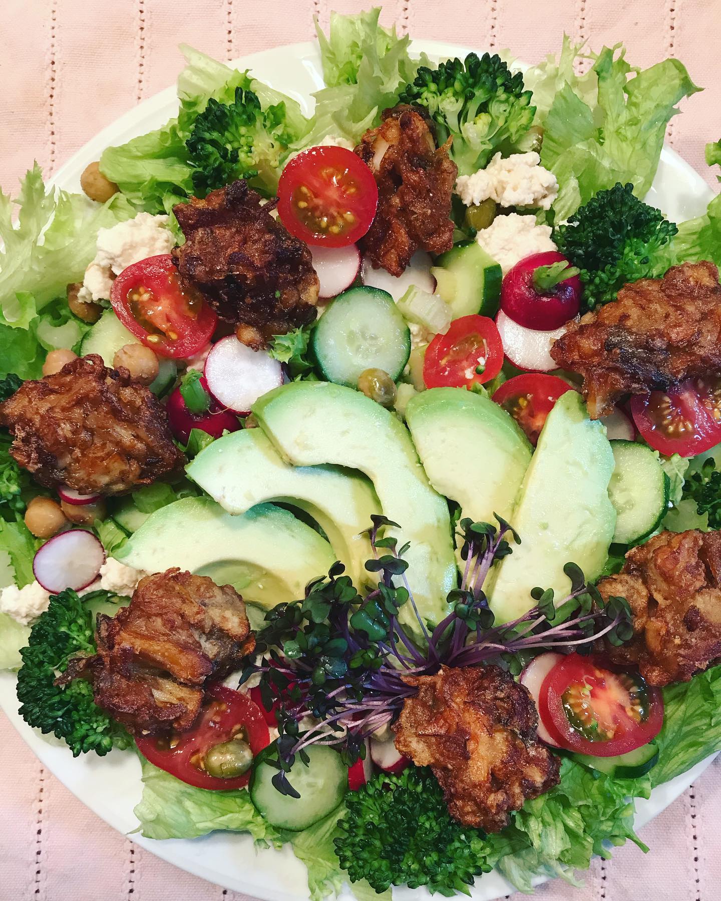 Big Salad with Ginger Shoyu Mushroom Karaage Vegan Home Cookings