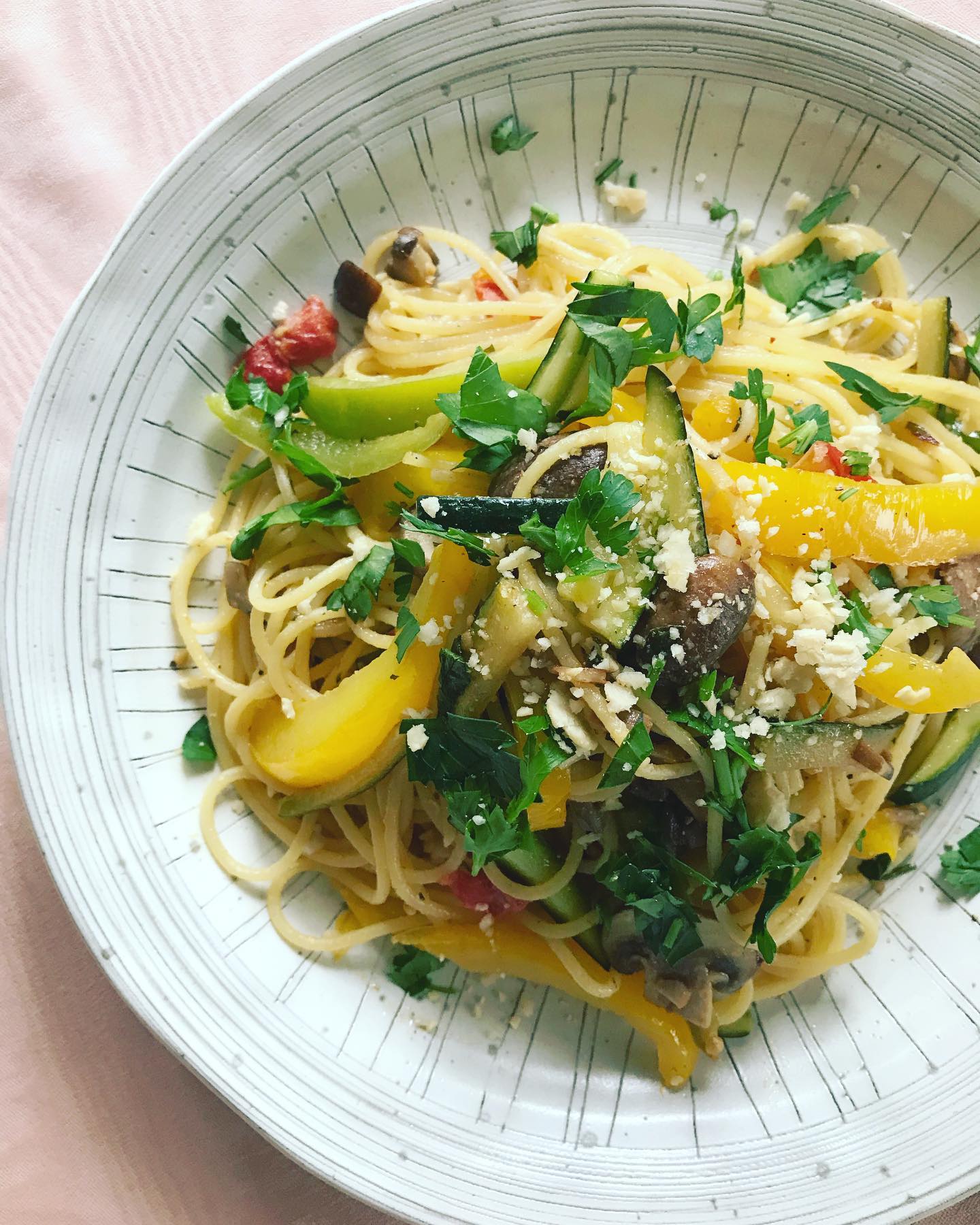 Veggie pasta with mushroom “anchovies”﻿ Vegan Home Cookings