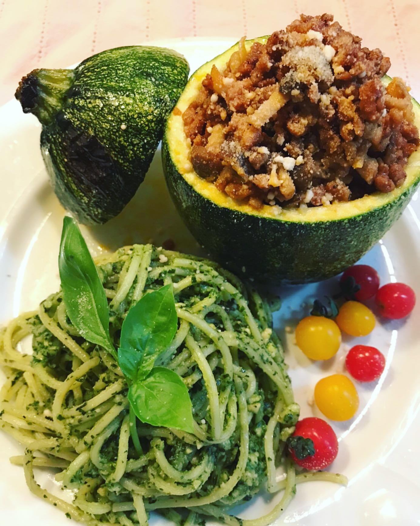 Pesto alla Genovese and Stuffed round zucchini Vegan Home Cookings